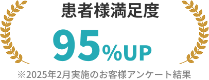 患者様満足度95%UP