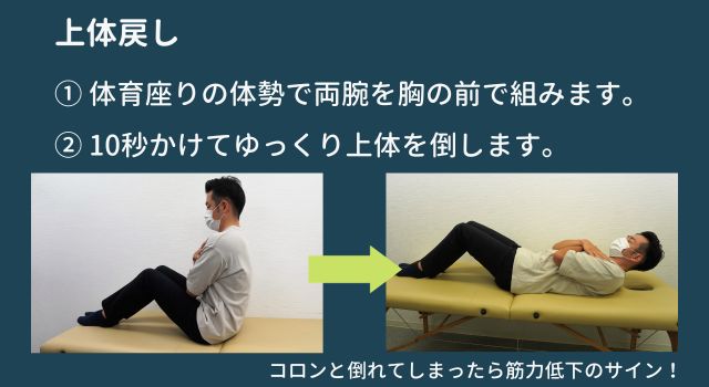 体幹力チェック(上体戻し)